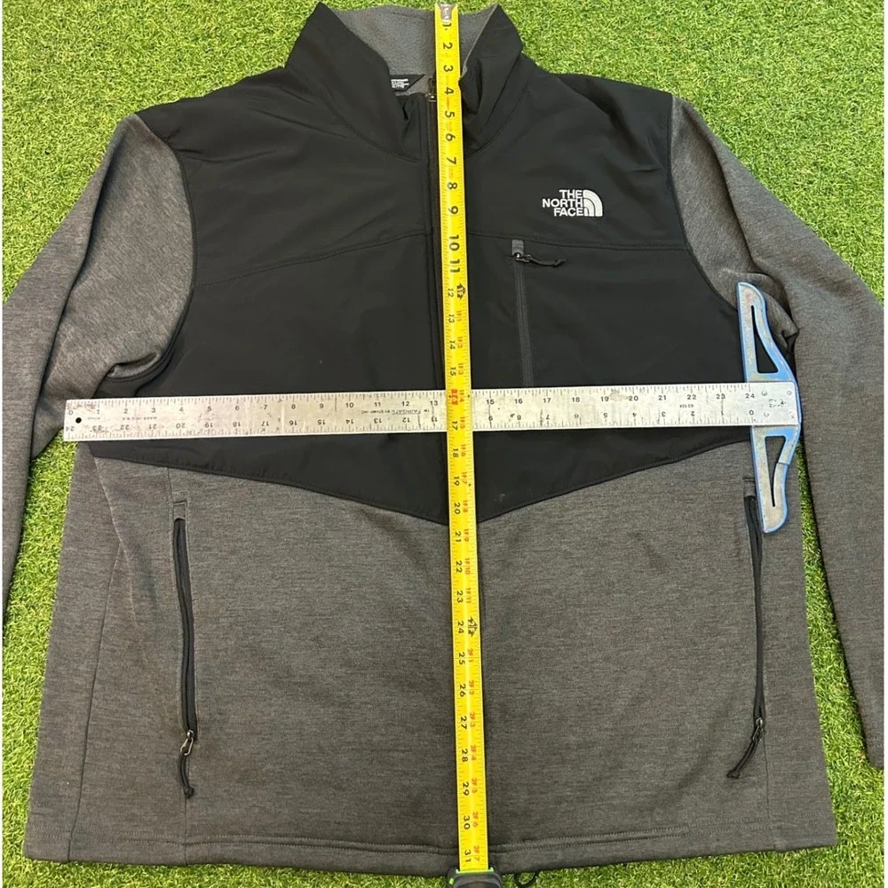 The North Face Mens Shelbe Raschel Full Zip Softshell Jacket Gray Black XXL